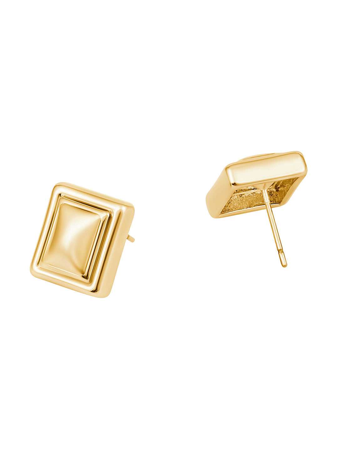 Gold-Plated Handcrafted Stud Earring With The Closure Of Push Back