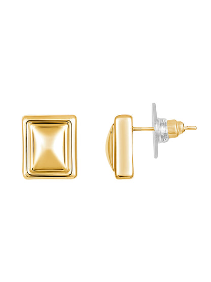 Gold-Plated Handcrafted Stud Earring With The Closure Of Push Back