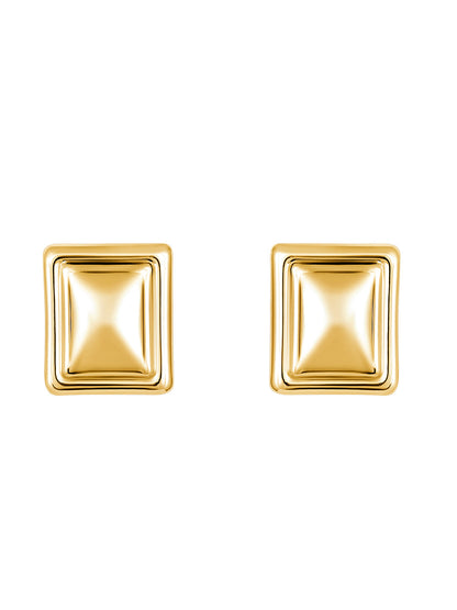 Gold-Plated Handcrafted Stud Earring With The Closure Of Push Back