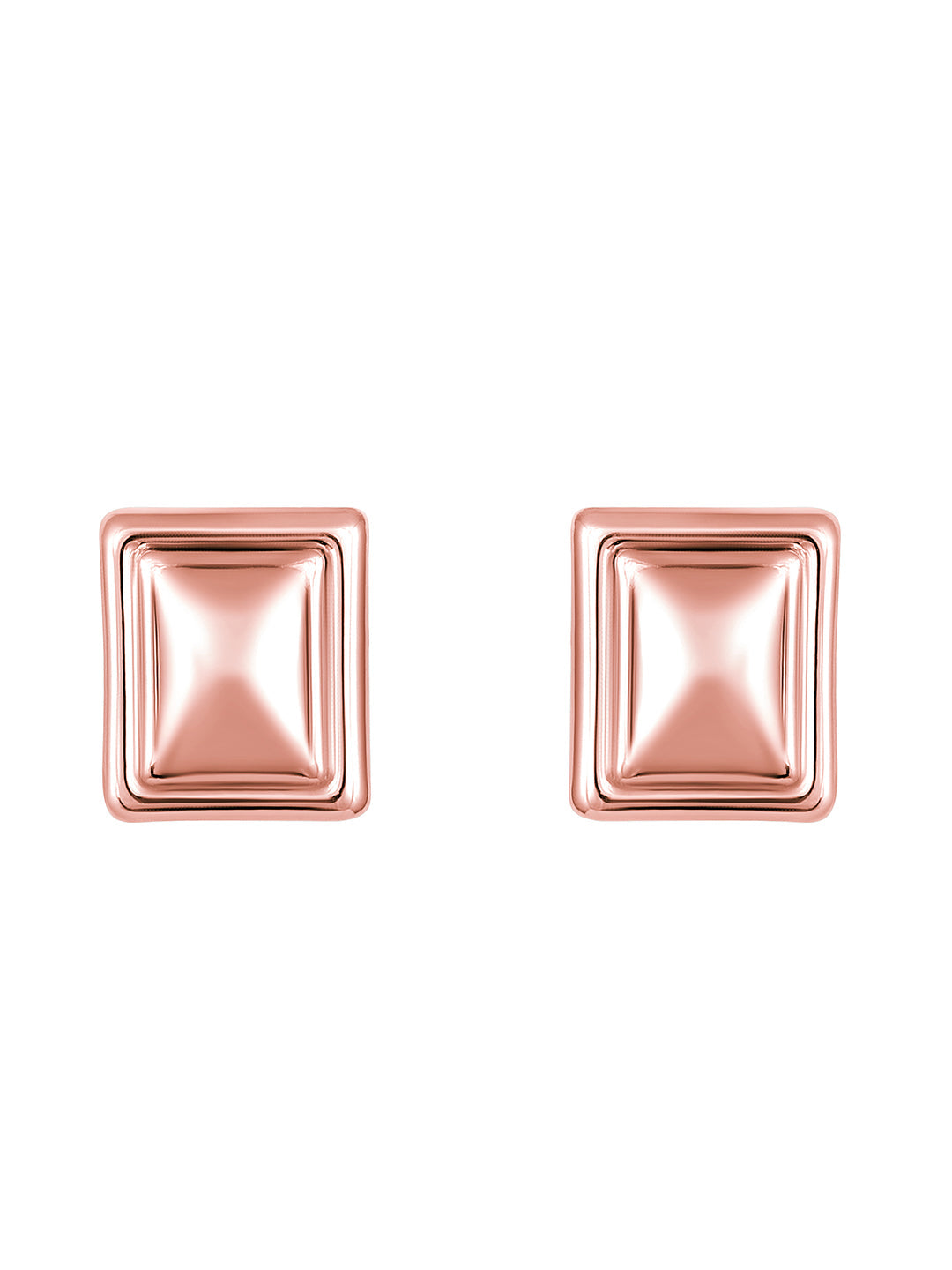 Rosegold-Plated Handcrafted Stud Earring With The Closure Of Push Back