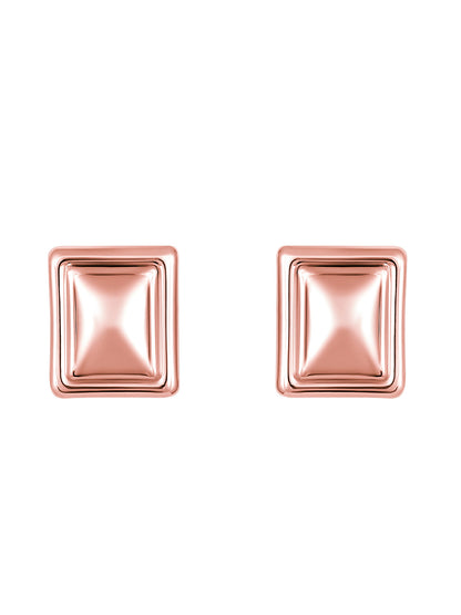 Rosegold-Plated Handcrafted Stud Earring With The Closure Of Push Back