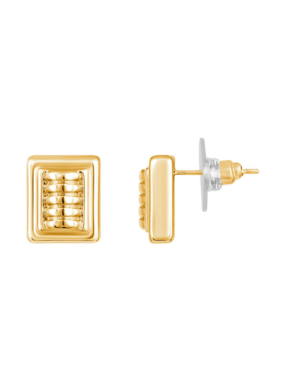 Gold-Plated Handcrafted Stud Earring With The Closure Of Push Back
