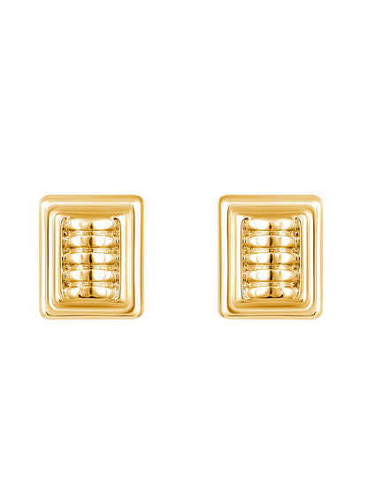 Gold-Plated Handcrafted Stud Earring With The Closure Of Push Back