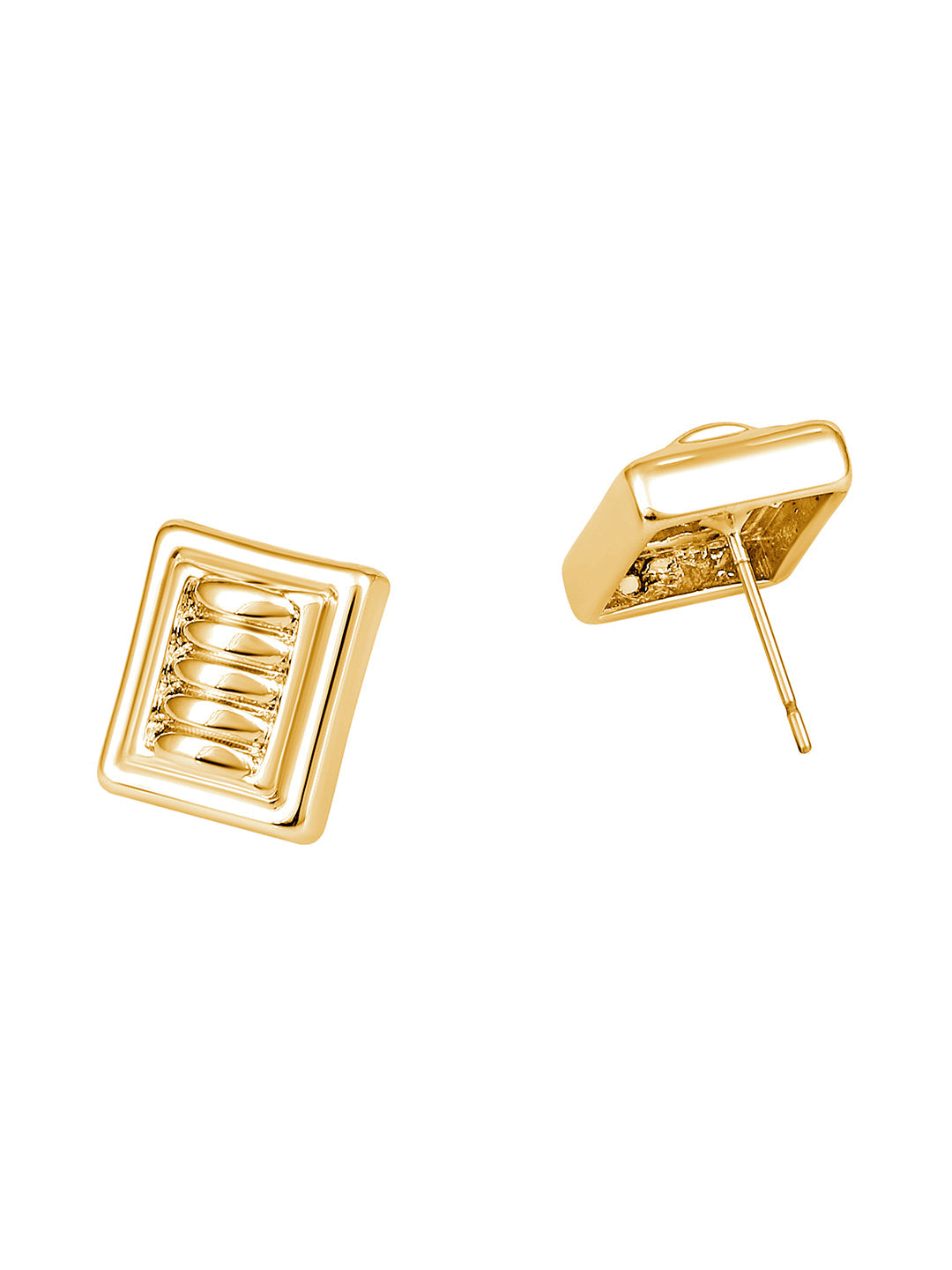Gold-Plated Handcrafted Stud Earring With The Closure Of Push Back