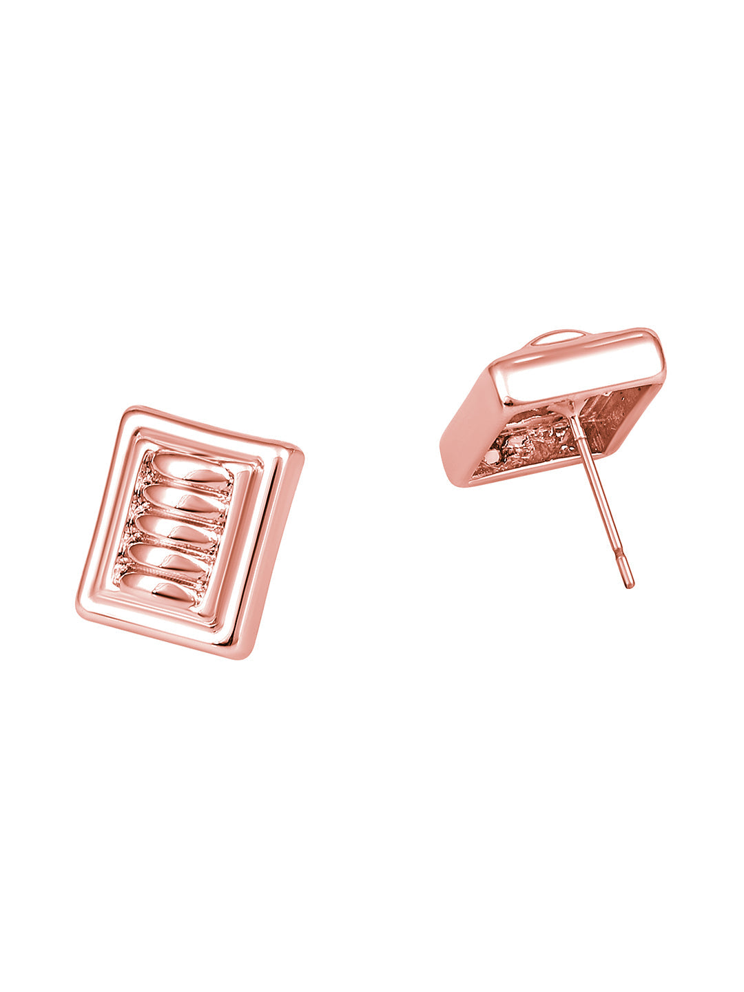 Rosegold-Plated Handcrafted Stud Earring With The Closure Of Push Back