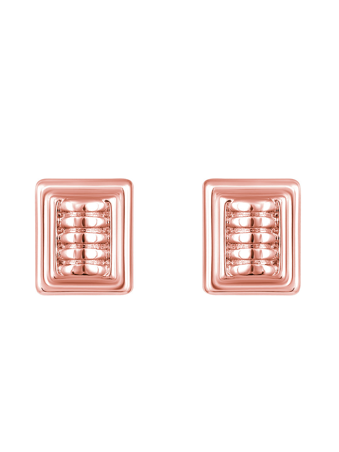 Rosegold-Plated Handcrafted Stud Earring With The Closure Of Push Back
