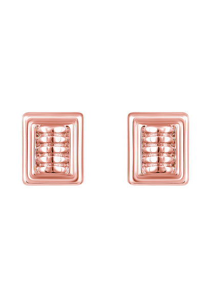 Rosegold-Plated Handcrafted Stud Earring With The Closure Of Push Back