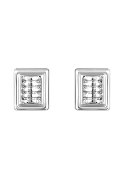 Silver Plated  Handcrafted Stud Earring With The Closure Of Push Back