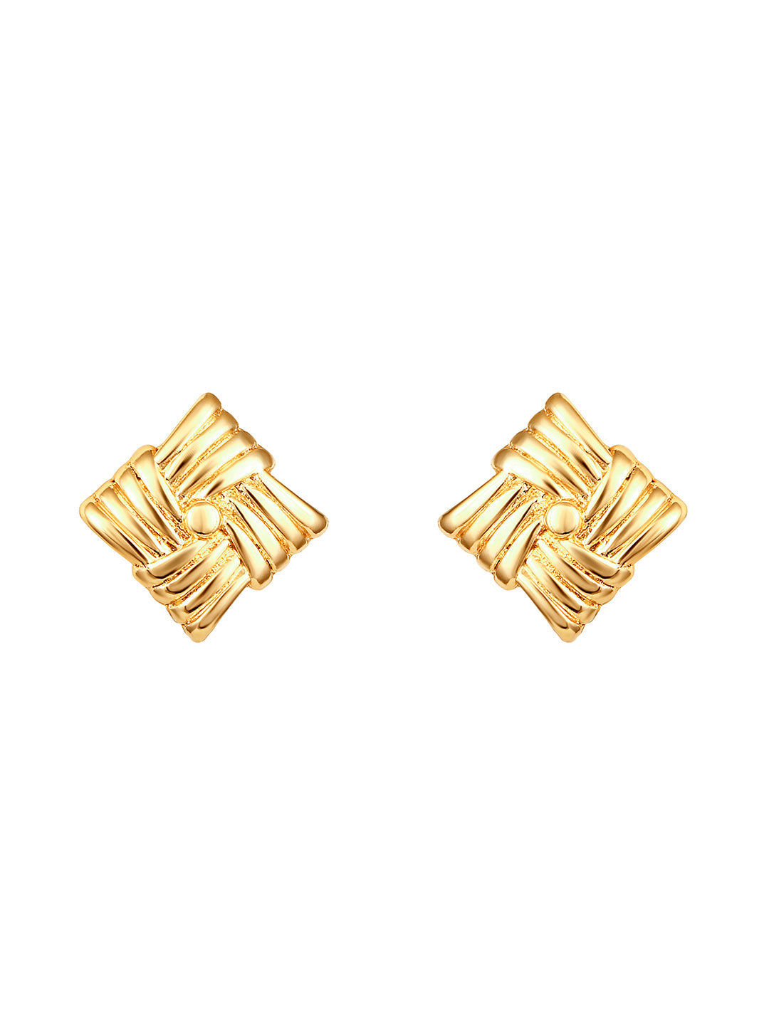 Gold-Plated Handcrafted Stud Earring With The Closure Of Push Back