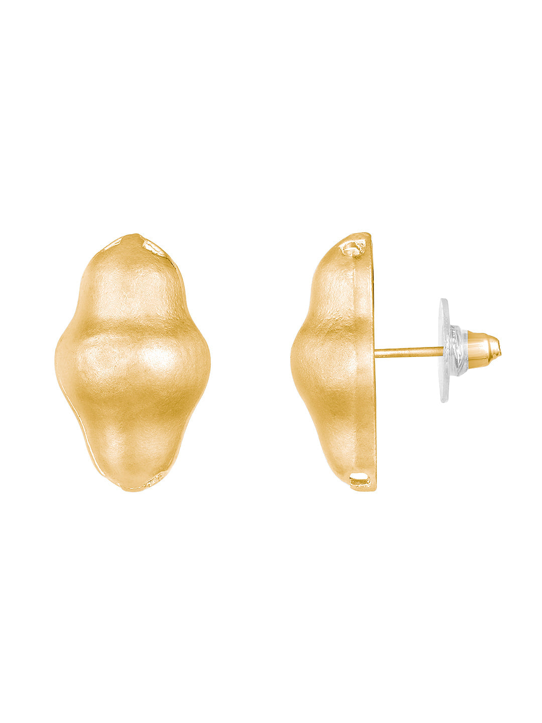 Gold-Plated Handcrafted Stud Earring With The Closure Of Push Back