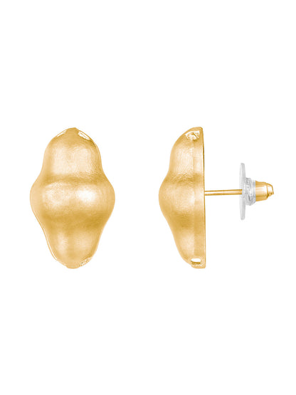 Gold-Plated Handcrafted Stud Earring With The Closure Of Push Back