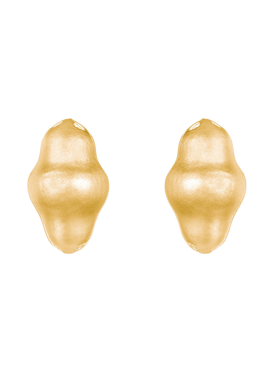 Gold-Plated Handcrafted Stud Earring With The Closure Of Push Back