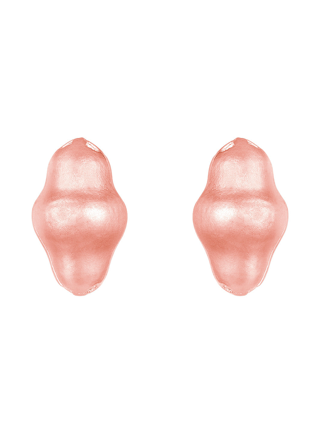 Rosegold-Plated Handcrafted Stud Earring With The Closure Of Push Back