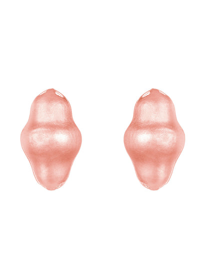 Rosegold-Plated Handcrafted Stud Earring With The Closure Of Push Back