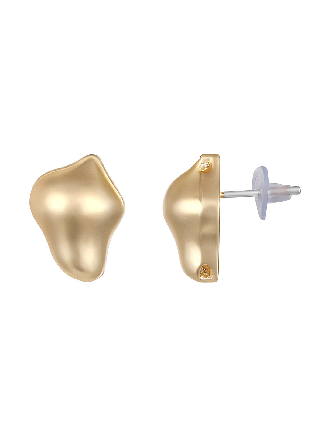 Gold-Plated Handcrafted Stud Earring With The Closure Of Push Back