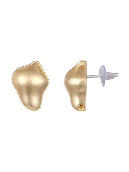 Gold-Plated Handcrafted Stud Earring With The Closure Of Push Back