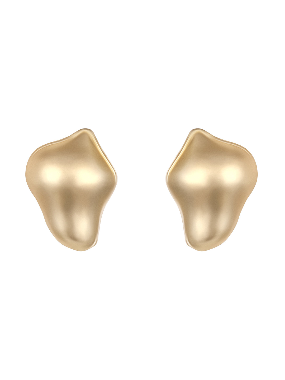 Gold-Plated Handcrafted Stud Earring With The Closure Of Push Back