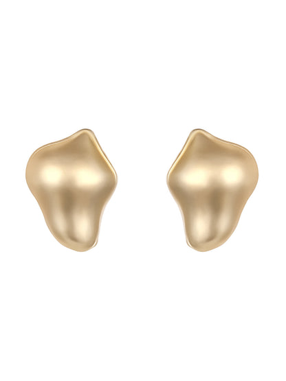Gold-Plated Handcrafted Stud Earring With The Closure Of Push Back