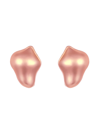Rosegold-Plated Handcrafted Stud Earring With The Closure Of Push Back