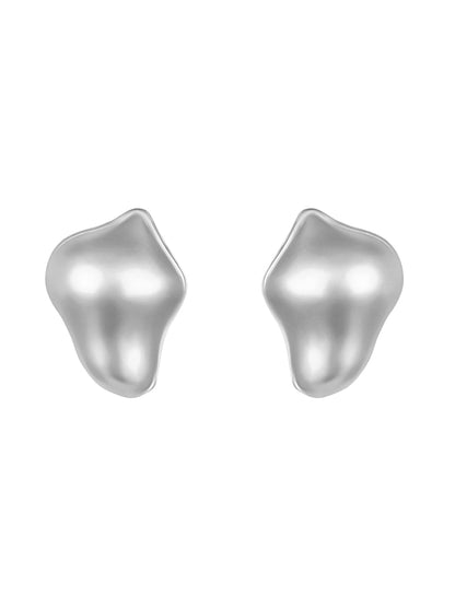 Silver Plated  Handcrafted Stud Earring With The Closure Of Push Back