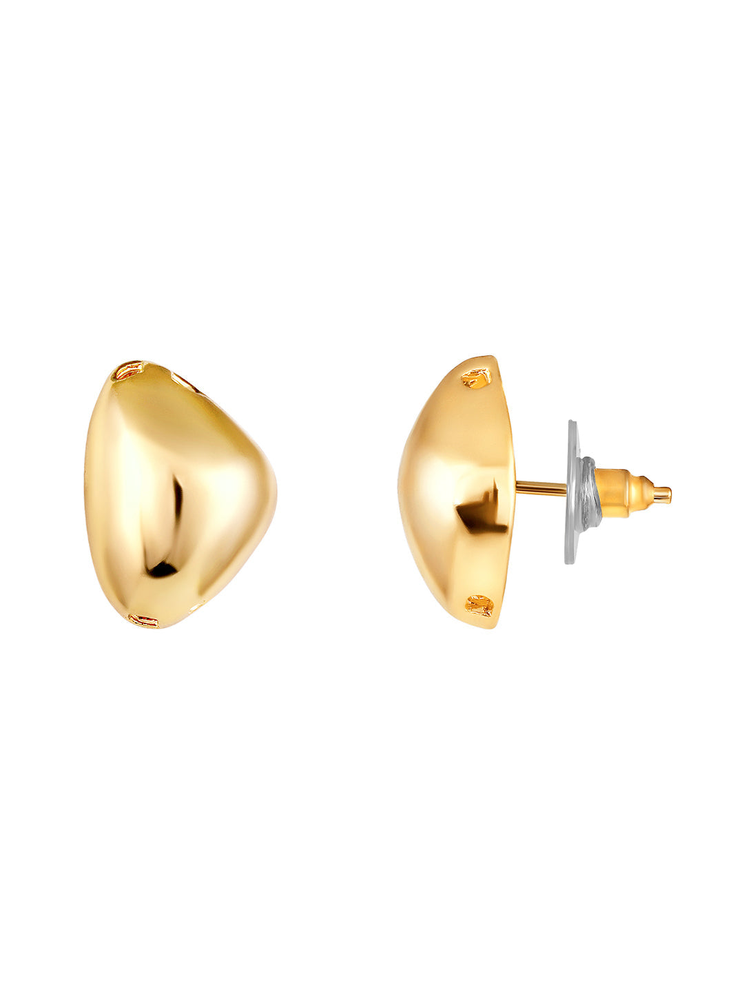 Gold-Plated Handcrafted Stud Earring With The Closure Of Push Back