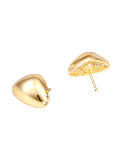 Gold-Plated Handcrafted Stud Earring With The Closure Of Push Back