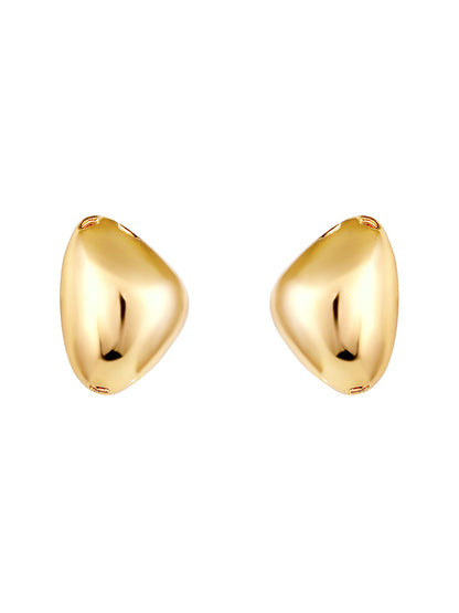 Gold-Plated Handcrafted Stud Earring With The Closure Of Push Back