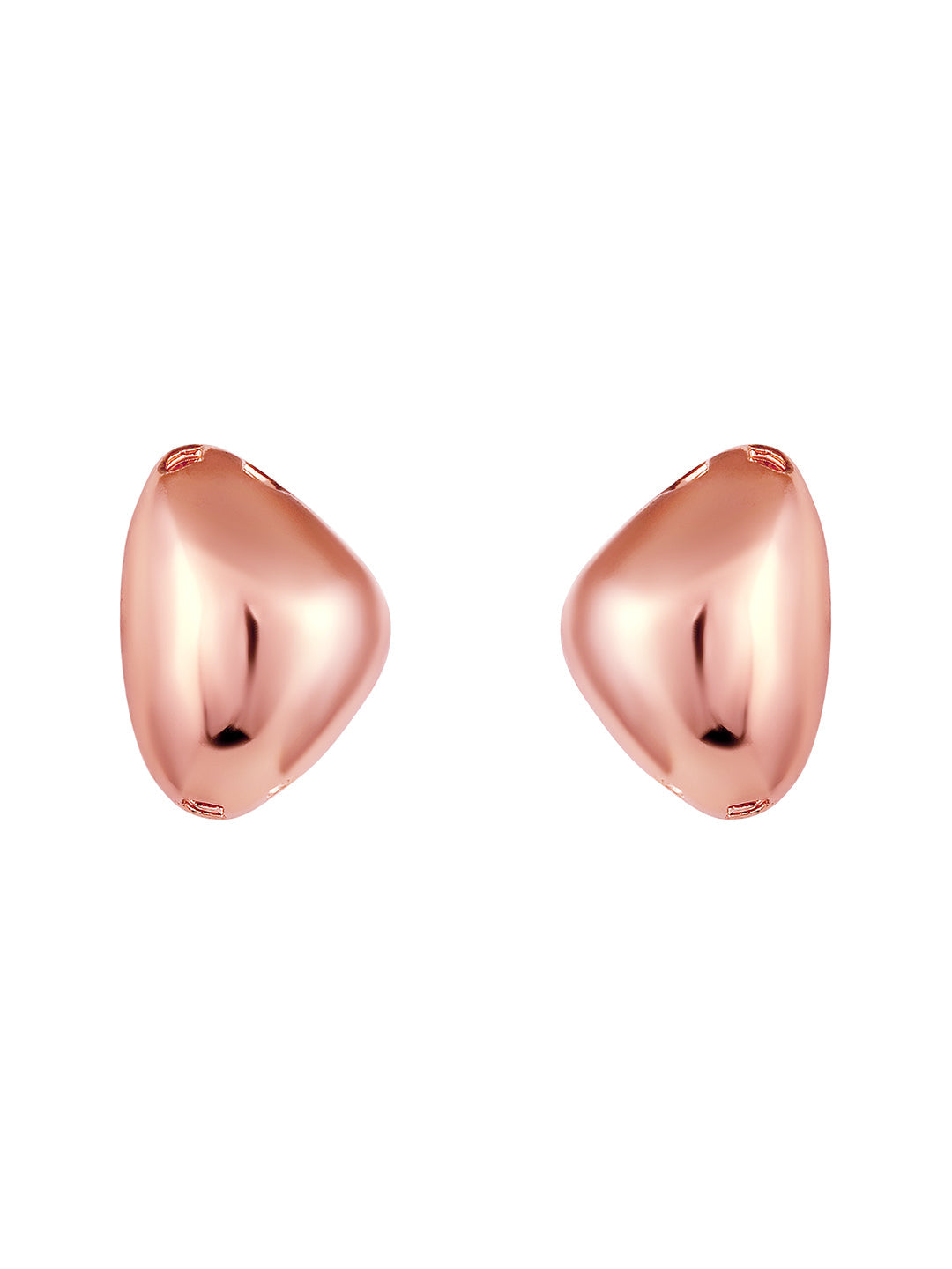 Rosegold-Plated Handcrafted Stud Earring With The Closure Of Push Back