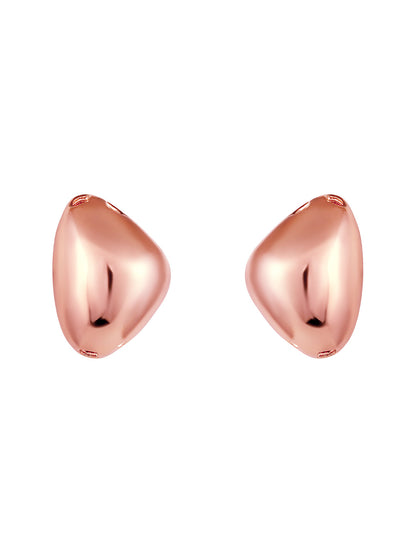 Rosegold-Plated Handcrafted Stud Earring With The Closure Of Push Back