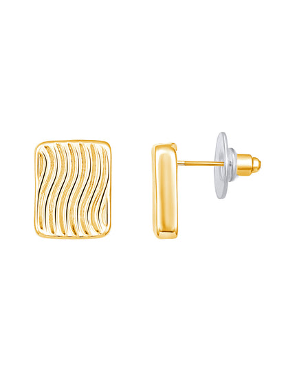Gold-Plated Handcrafted Stud Earring With The Closure Of Push Back