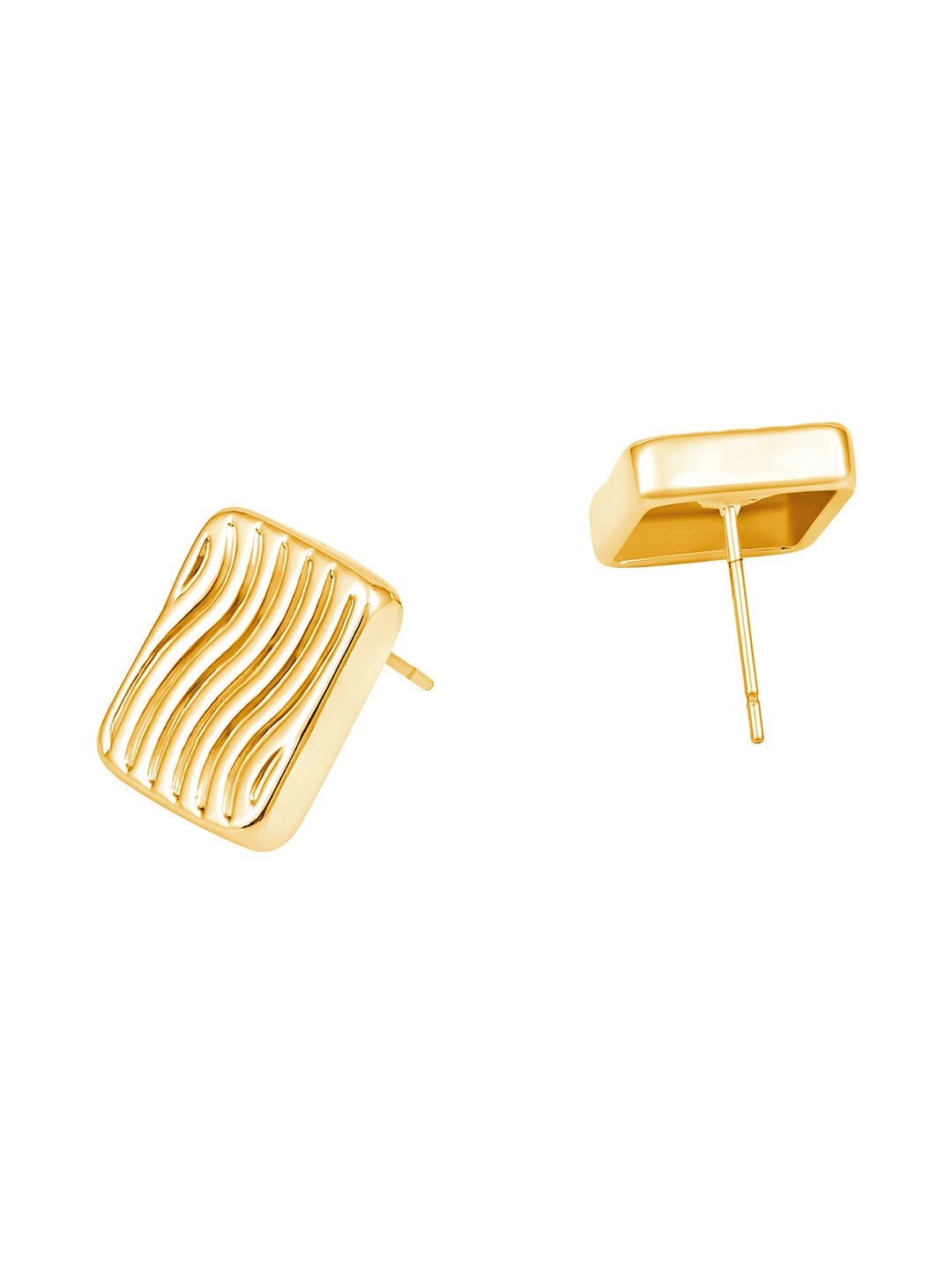 Gold-Plated Handcrafted Stud Earring With The Closure Of Push Back