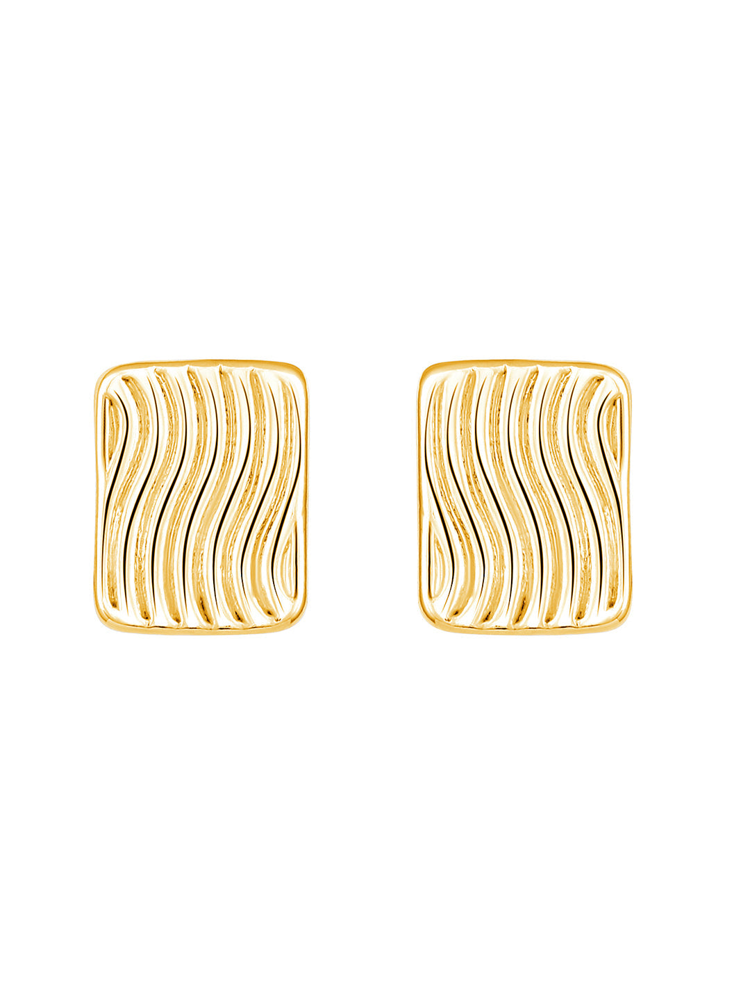 Gold-Plated Handcrafted Stud Earring With The Closure Of Push Back