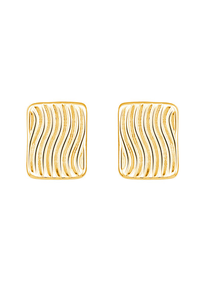 Gold-Plated Handcrafted Stud Earring With The Closure Of Push Back