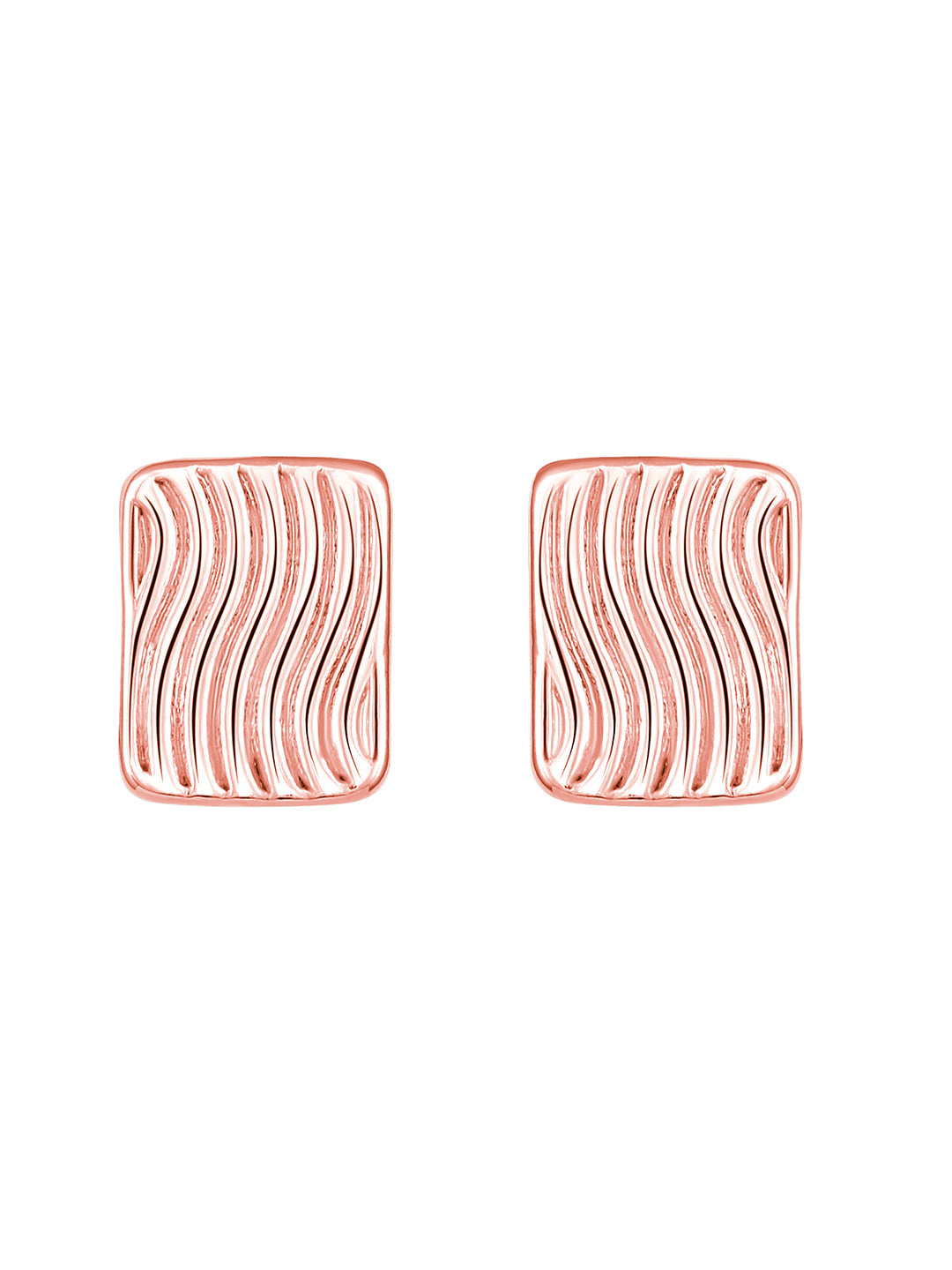 Rosegold-Plated Handcrafted Stud Earring With The Closure Of Push Back