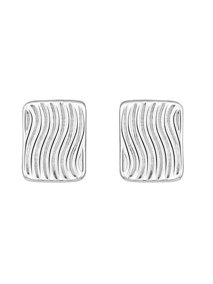 Silver Plated  Handcrafted Stud Earring With The Closure Of Push Back