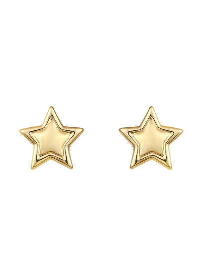 Gold-Plated Handcrafted Stud Earring With The Closure Of Push Back