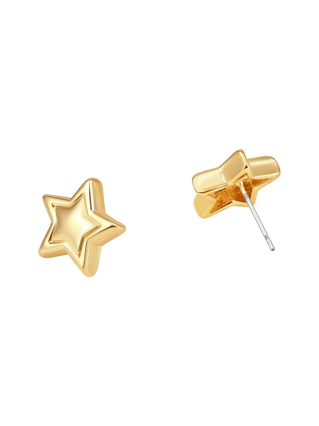 Gold-Plated Handcrafted Stud Earring With The Closure Of Push Back