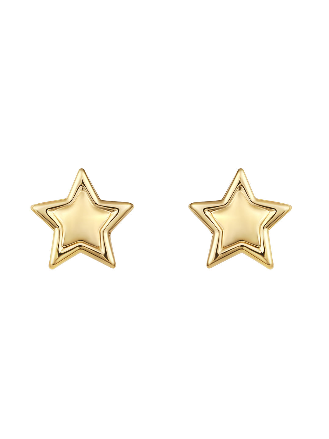 Gold-Plated Handcrafted Stud Earring With The Closure Of Push Back
