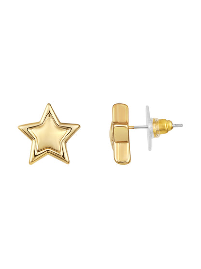 Gold-Plated Handcrafted Stud Earring With The Closure Of Push Back
