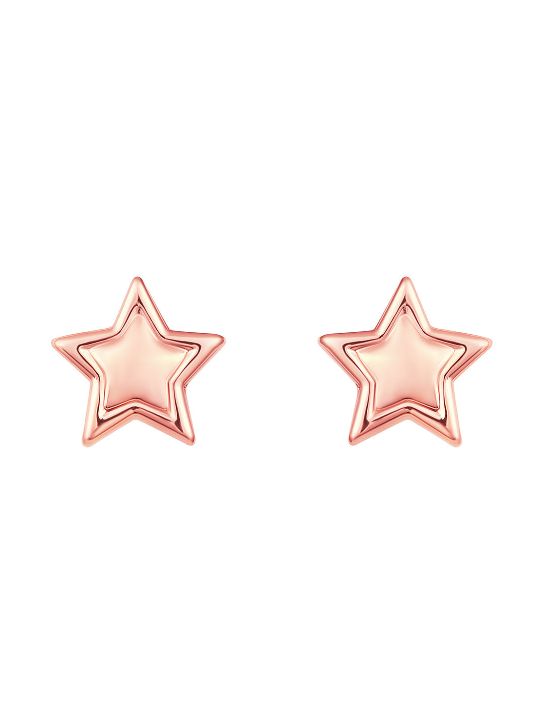 Rosegold-Plated Handcrafted Stud Earring With The Closure Of Push Back