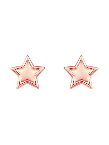 Rosegold-Plated Handcrafted Stud Earring With The Closure Of Push Back