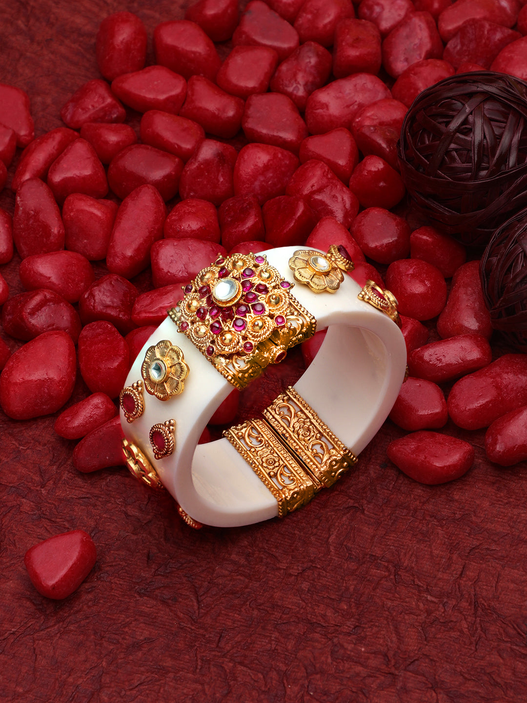 Gold-Plated Ancient  Kada Bracelet For Women