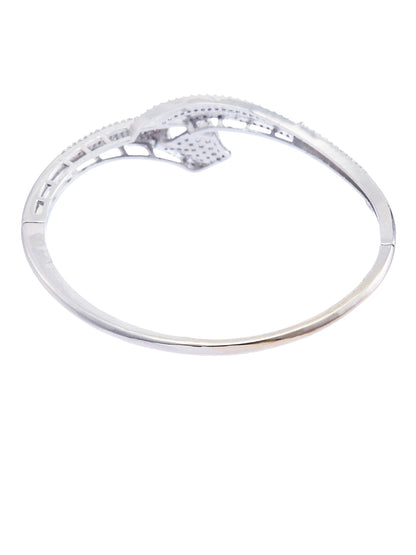 Rhodium Plated Cubic Zirconia Kada