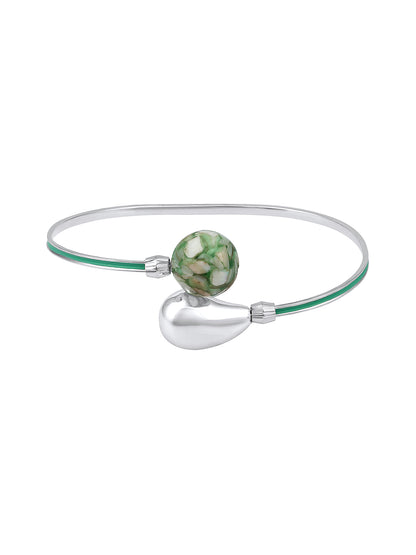 Rohodium Plated Comtemporary Meenakari Adjustable Kada