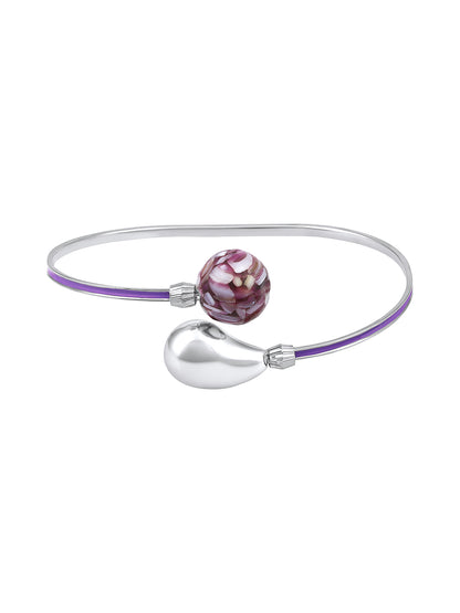 Rohodium Plated Comtemporary Meenakari Adjustable Kada