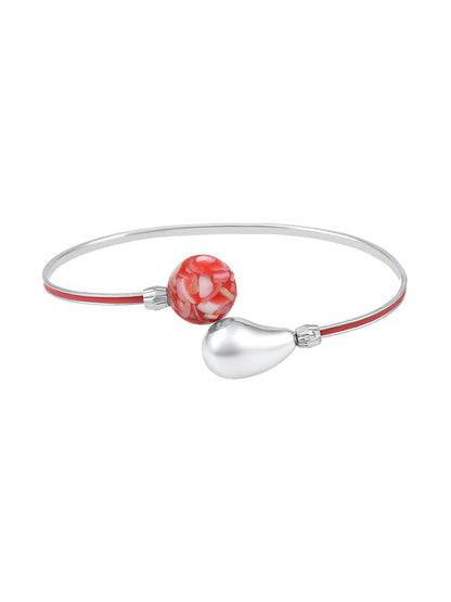 Rohodium Plated Comtemporary Meenakari Adjustable Kada