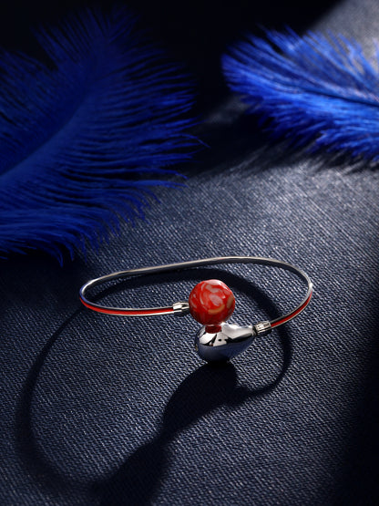 Rohodium Plated Comtemporary Meenakari Adjustable Kada
