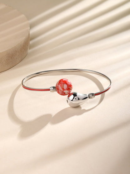 Rohodium Plated Comtemporary Meenakari Adjustable Kada