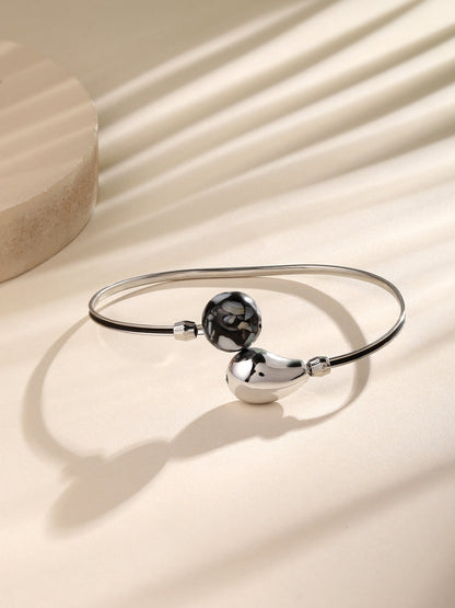 Rohodium Plated Comtemporary Meenakari Adjustable Kada
