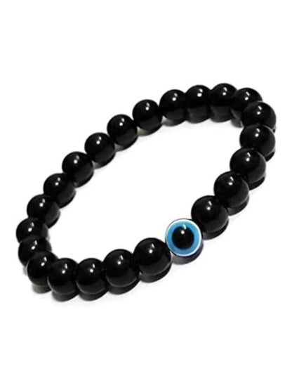 Silver Plated Bracelet With Black And White Pearls.